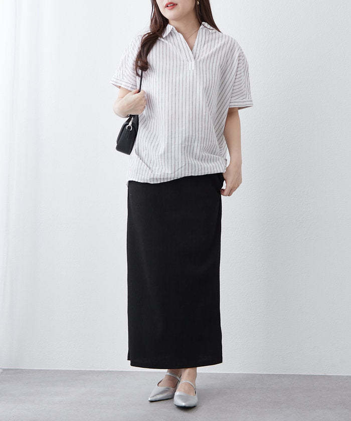 ナイスクラップ NICE CLAUP シンプルで使いやすいのに大人高見え！スキッパーシャツ （RM） RM