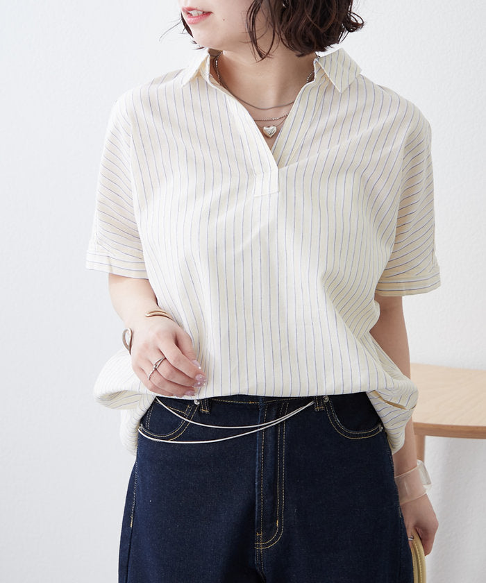 ナイスクラップ NICE CLAUP シンプルで使いやすいのに大人高見え！スキッパーシャツ （RM） RM