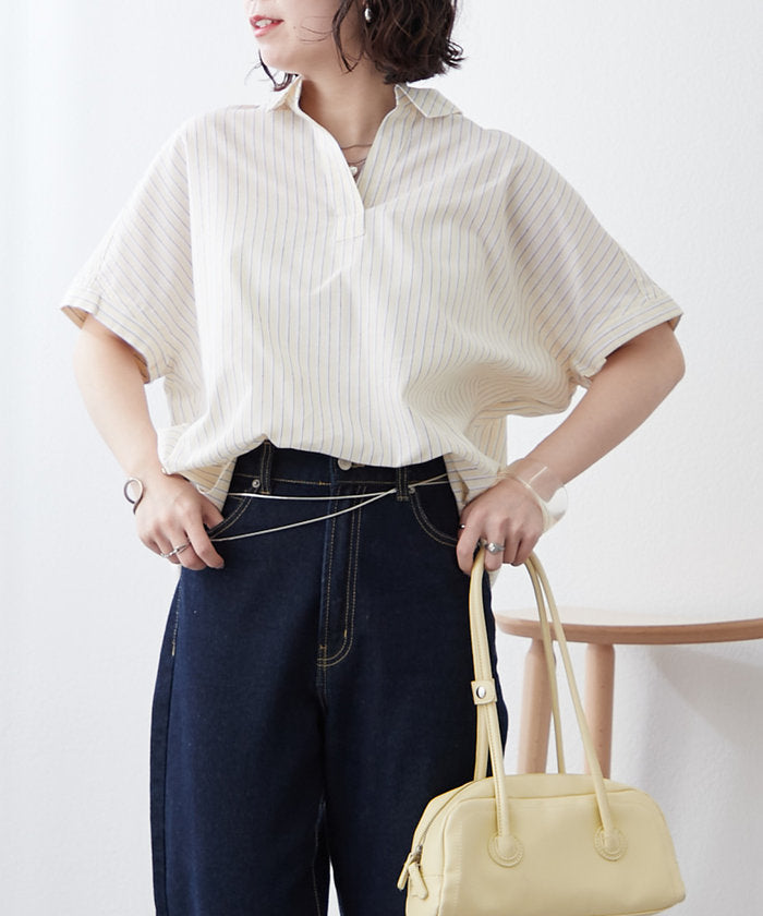 ナイスクラップ NICE CLAUP シンプルで使いやすいのに大人高見え！スキッパーシャツ （RM） RM