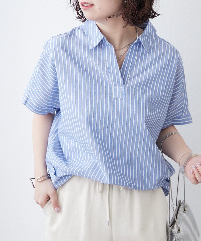 ナイスクラップ NICE CLAUP シンプルで使いやすいのに大人高見え！スキッパーシャツ （RM） RM