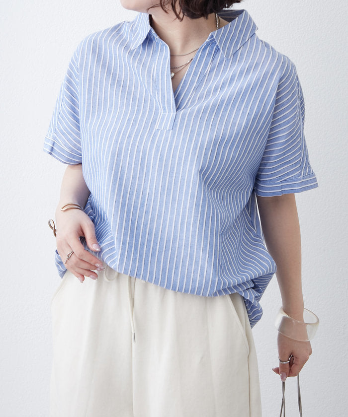 ナイスクラップ NICE CLAUP シンプルで使いやすいのに大人高見え！スキッパーシャツ （RM） RM