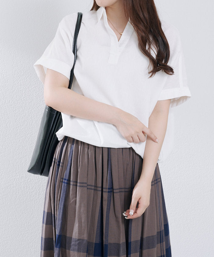 ナイスクラップ NICE CLAUP シンプルで使いやすいのに大人高見え！スキッパーシャツ （RM） RM