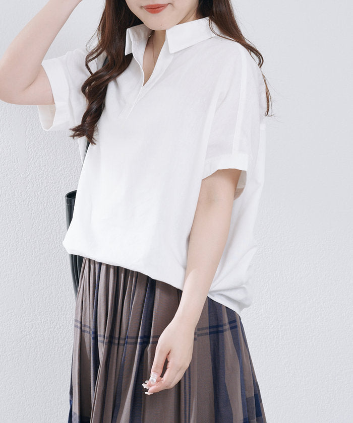 ナイスクラップ NICE CLAUP シンプルで使いやすいのに大人高見え！スキッパーシャツ （RM） RM