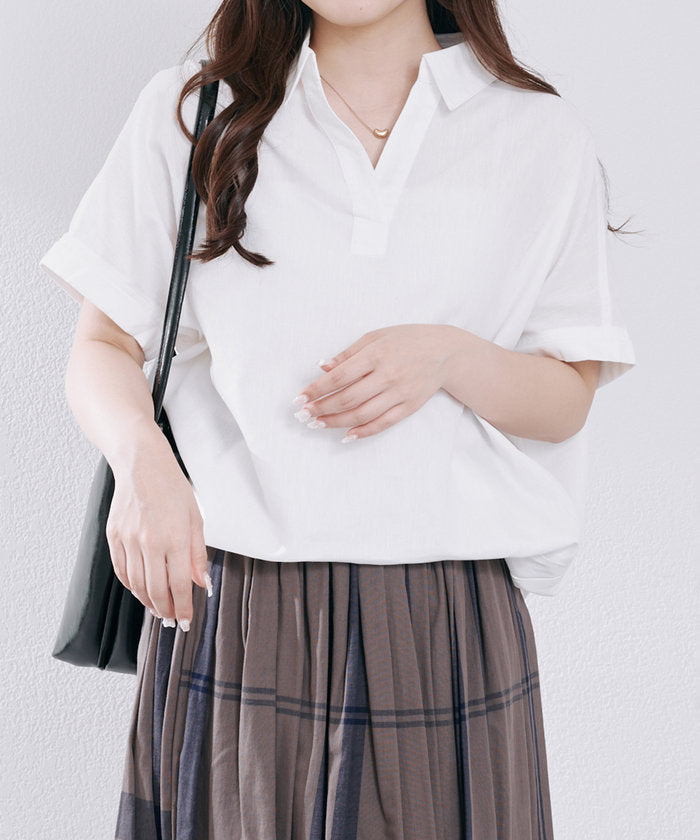 ナイスクラップ NICE CLAUP シンプルで使いやすいのに大人高見え！スキッパーシャツ （RM） RM