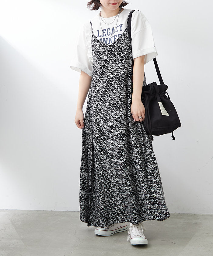 ナイスクラップ NICE CLAUP 【WEB限定】総柄レーヨンキャミジャンスカ （OR） OR