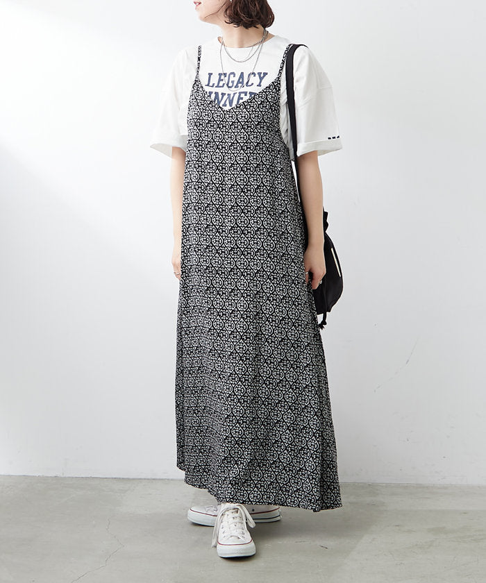 ナイスクラップ NICE CLAUP 【WEB限定】総柄レーヨンキャミジャンスカ （OR） OR