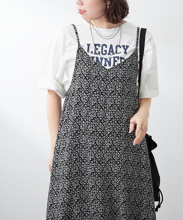 ナイスクラップ NICE CLAUP 【WEB限定】総柄レーヨンキャミジャンスカ （OR） OR