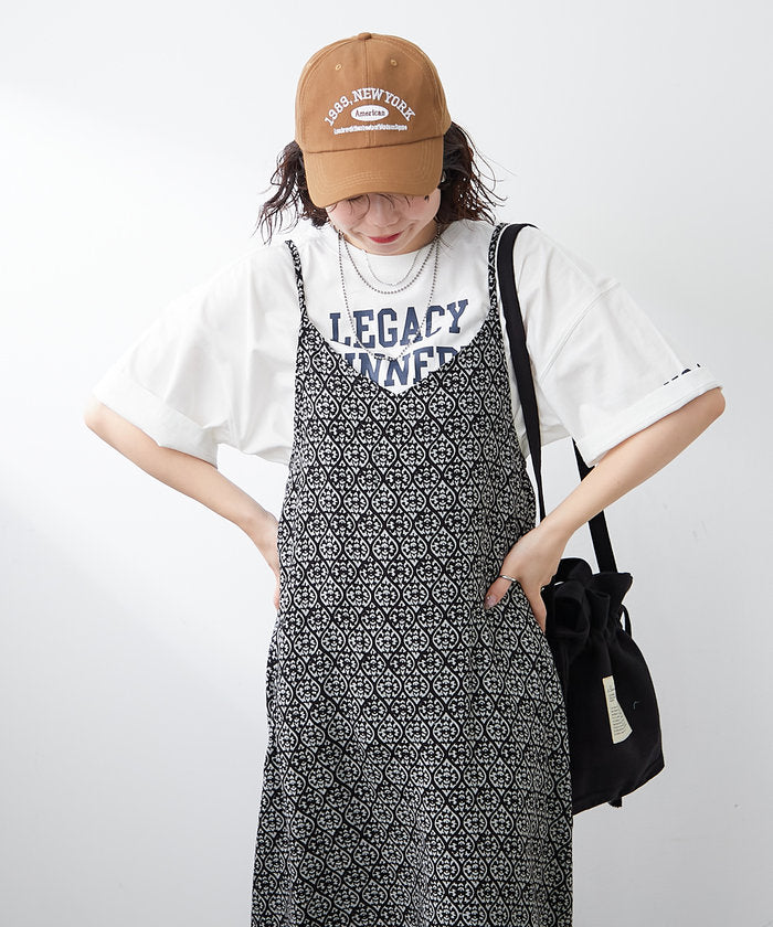 ナイスクラップ NICE CLAUP 【WEB限定】総柄レーヨンキャミジャンスカ （OR） OR