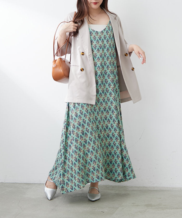 ナイスクラップ NICE CLAUP 【WEB限定】総柄レーヨンキャミジャンスカ （OR） OR
