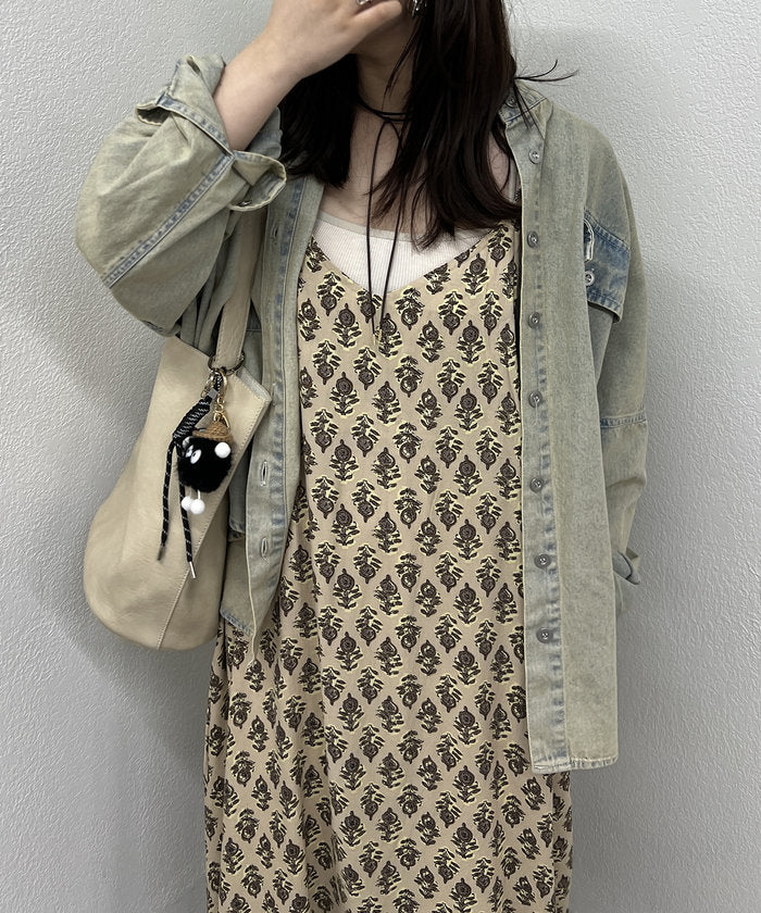 ナイスクラップ NICE CLAUP 【WEB限定】総柄レーヨンキャミジャンスカ （OR） OR
