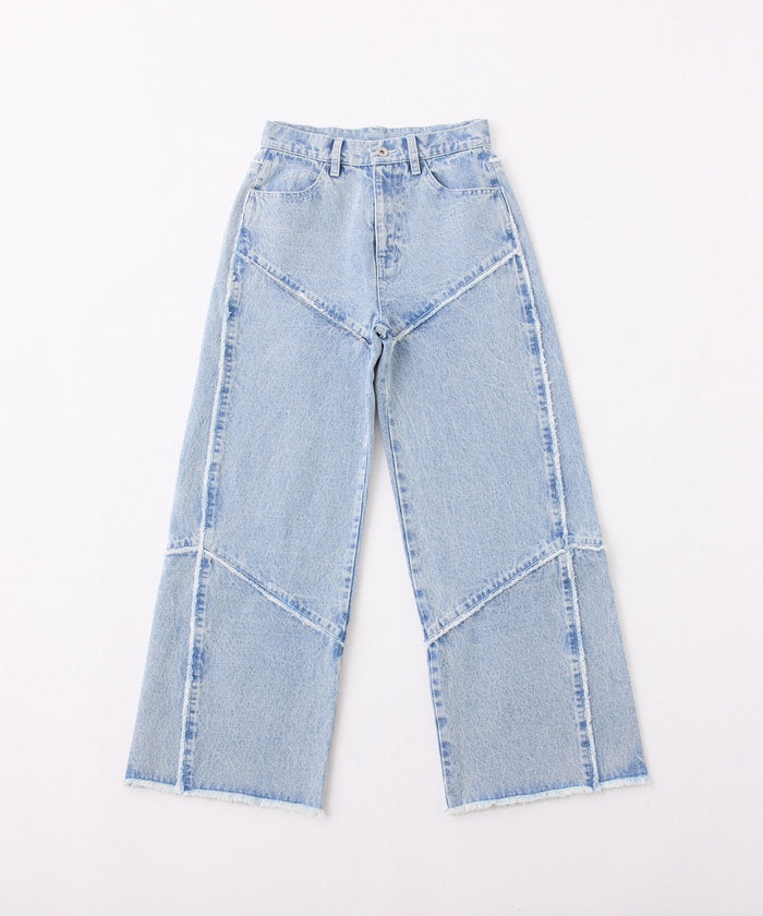 ナイスクラップ NICE CLAUP 【Seemi.】ワイドデニムパンツ （NVY） NVY