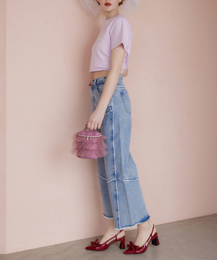 ナイスクラップ NICE CLAUP 【Seemi.】ワイドデニムパンツ （NVY） NVY
