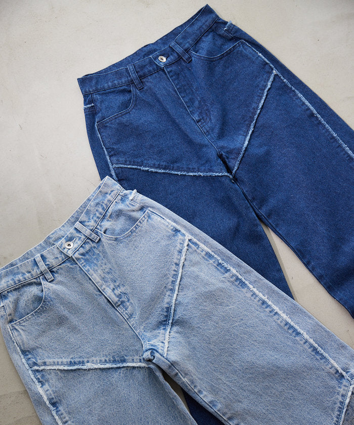 ナイスクラップ NICE CLAUP 【Seemi.】ワイドデニムパンツ （NVY） NVY