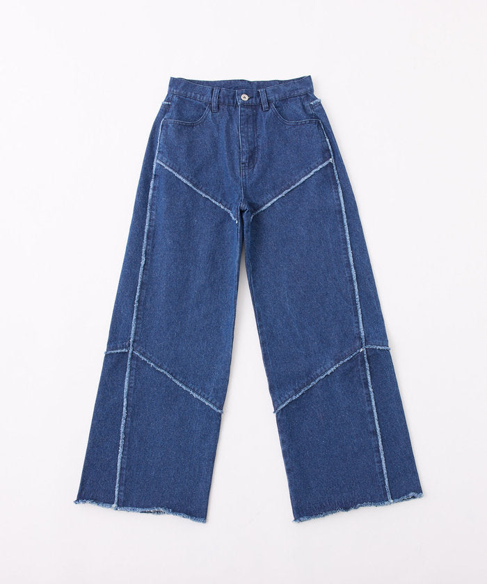ナイスクラップ NICE CLAUP 【Seemi.】ワイドデニムパンツ （NVY） NVY