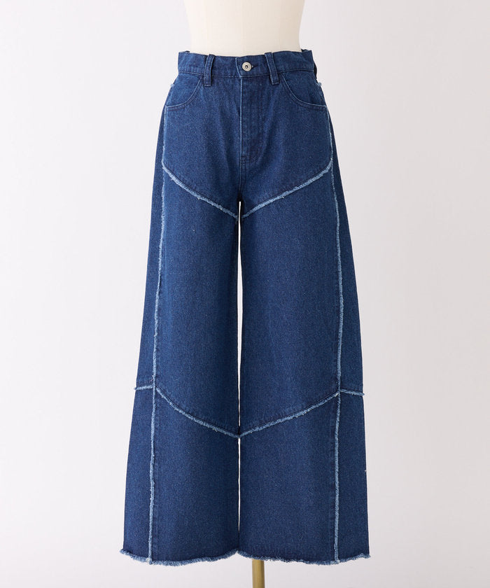 ナイスクラップ NICE CLAUP 【Seemi.】ワイドデニムパンツ （NVY） NVY