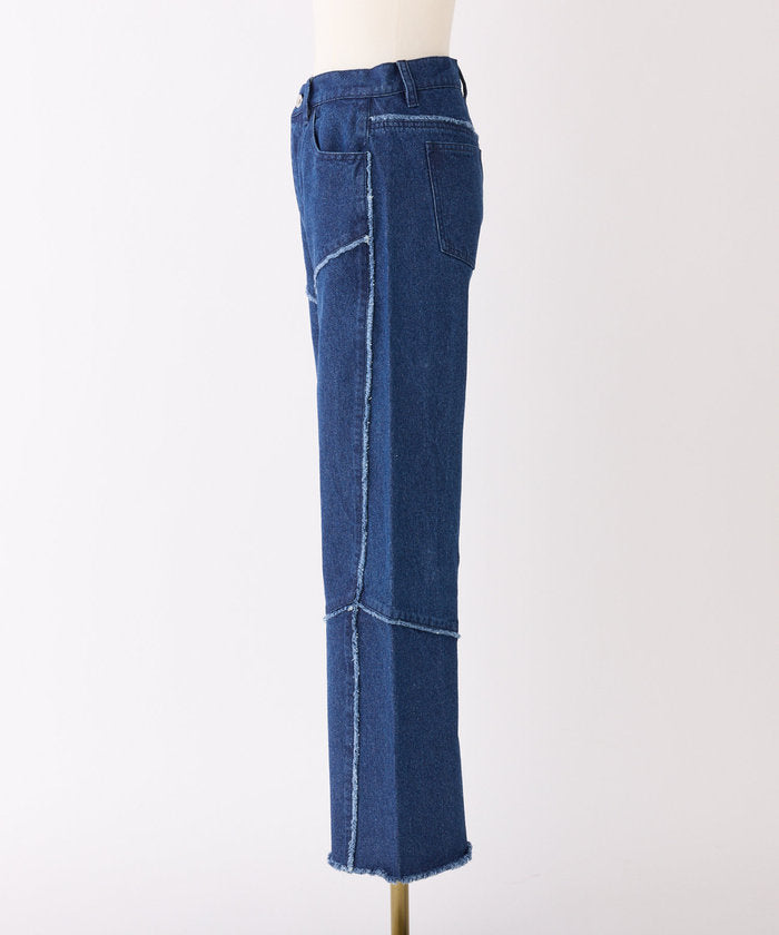 ナイスクラップ NICE CLAUP 【Seemi.】ワイドデニムパンツ （NVY） NVY