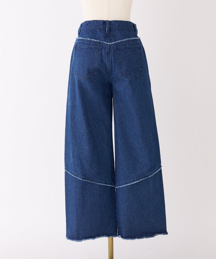 ナイスクラップ NICE CLAUP 【Seemi.】ワイドデニムパンツ （NVY） NVY