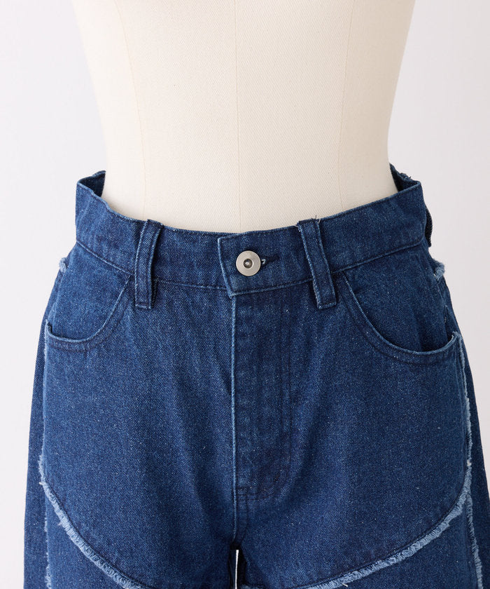 ナイスクラップ NICE CLAUP 【Seemi.】ワイドデニムパンツ （NVY） NVY