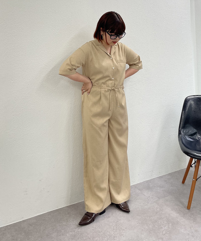 ナイスクラップ NICE CLAUP 【@kana__18sセレクト】【サイズ展開あり】ハーフスリーブオールインワン （NVY） NVY