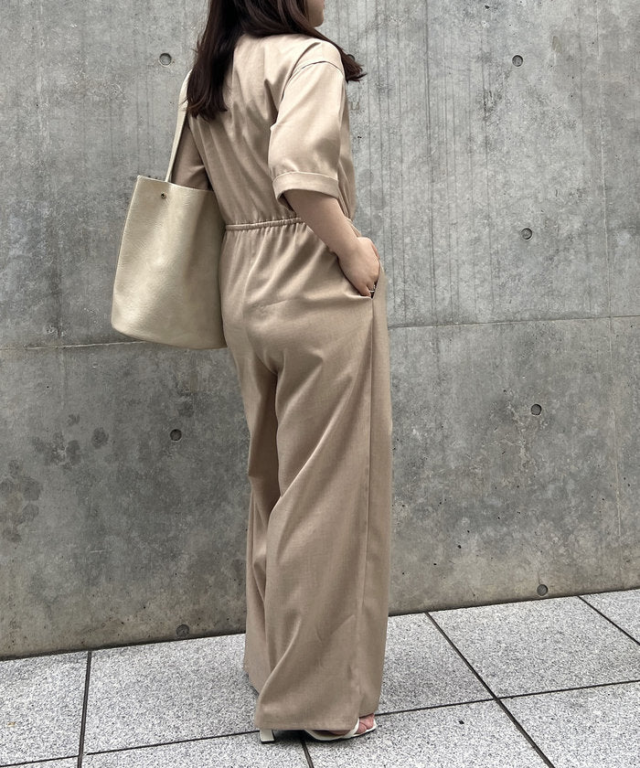ナイスクラップ NICE CLAUP 【@kana__18sセレクト】【サイズ展開あり】ハーフスリーブオールインワン （NVY） NVY