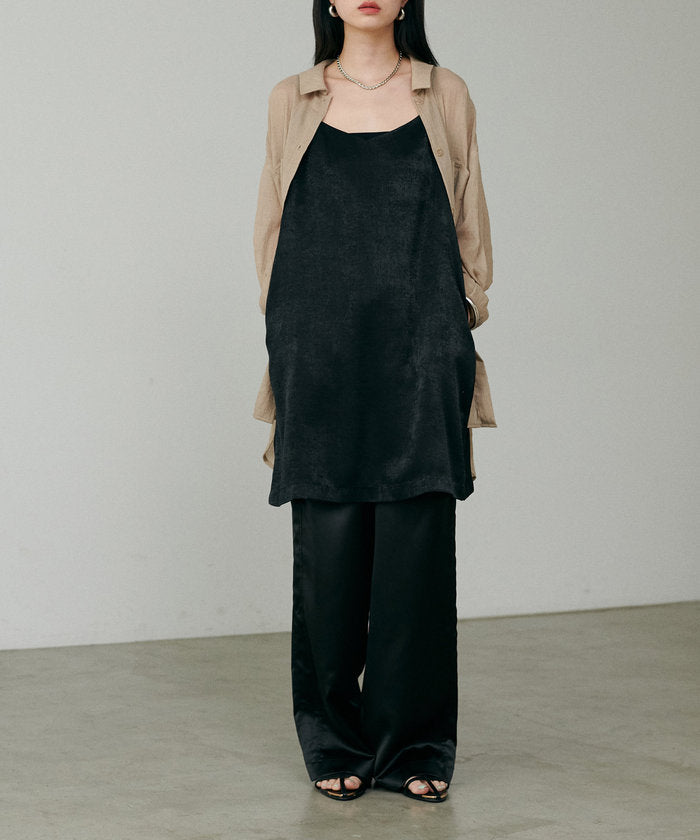 ナイスクラップ NICE CLAUP 【LARUTA】マットバックサテンチュニックワンピース （BR） BR