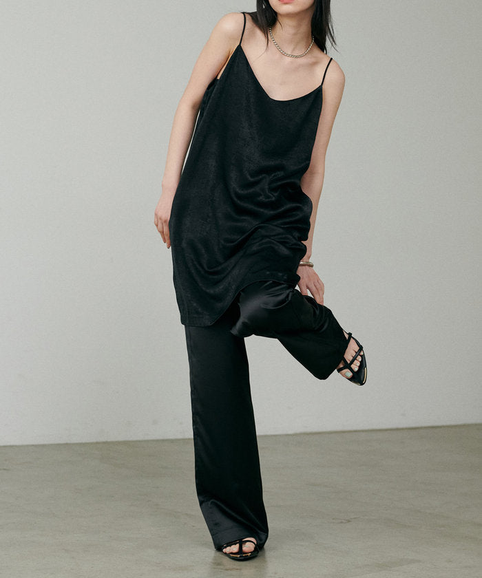 ナイスクラップ NICE CLAUP 【LARUTA】マットバックサテンチュニックワンピース （BR） BR