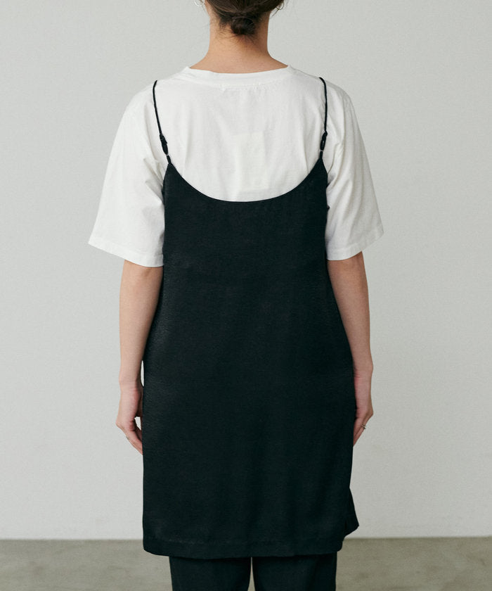 ナイスクラップ NICE CLAUP 【LARUTA】マットバックサテンチュニックワンピース （BR） BR