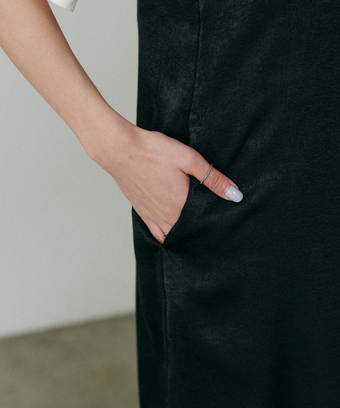 ナイスクラップ NICE CLAUP 【LARUTA】マットバックサテンチュニックワンピース （BR） BR