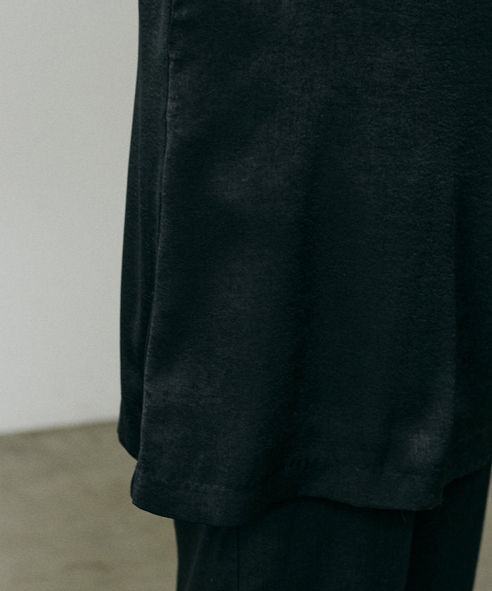 ナイスクラップ NICE CLAUP 【LARUTA】マットバックサテンチュニックワンピース （BR） BR