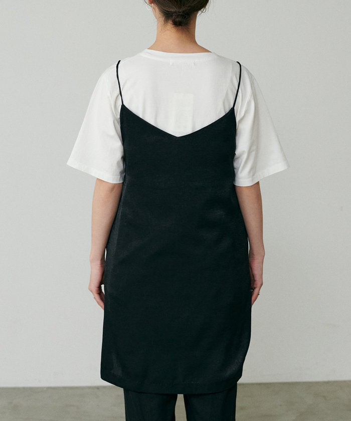 ナイスクラップ NICE CLAUP 【LARUTA】マットバックサテンチュニックワンピース （BR） BR