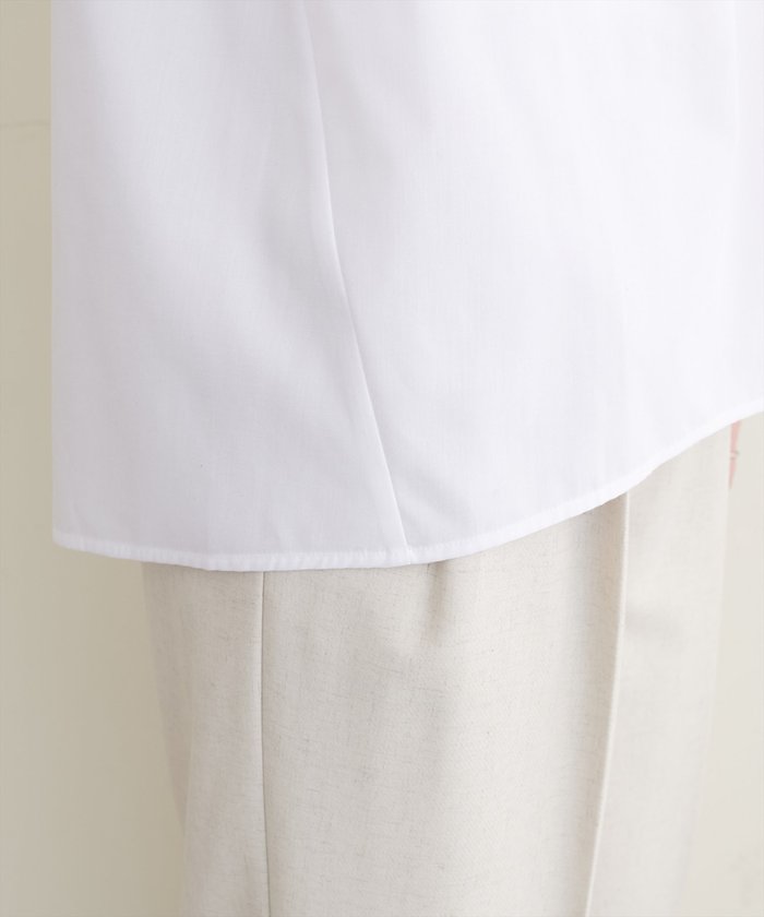 ナイスクラップ NICE CLAUP 【natural couture】バック釦スタンドカラーシャツ （OFF） OFF