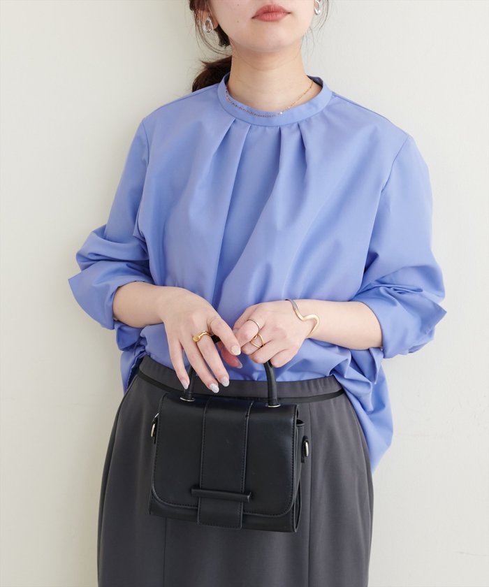 ナイスクラップ NICE CLAUP 【natural couture】バック釦スタンドカラーシャツ （OFF） OFF