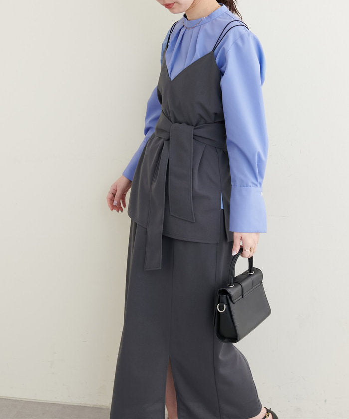 ナイスクラップ NICE CLAUP 【natural couture】バック釦スタンドカラーシャツ （OFF） OFF