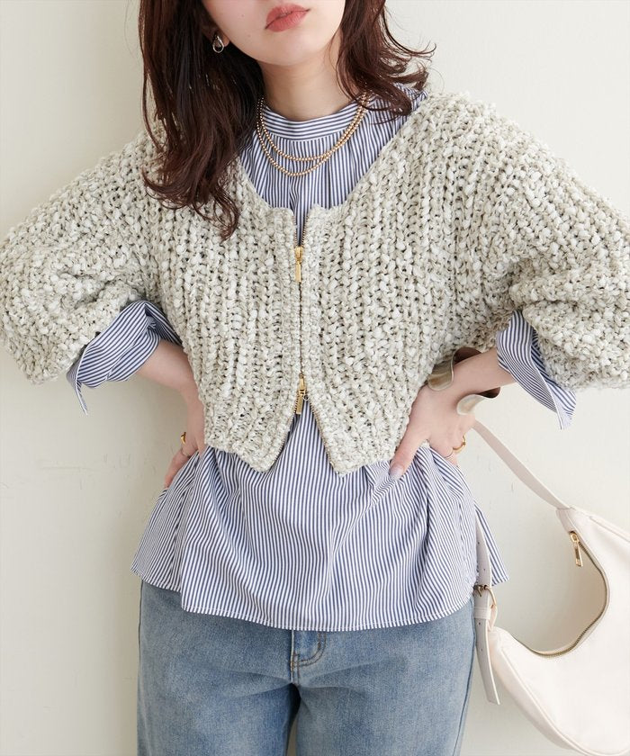 ナイスクラップ NICE CLAUP 【natural couture】バック釦スタンドカラーシャツ （OFF） OFF