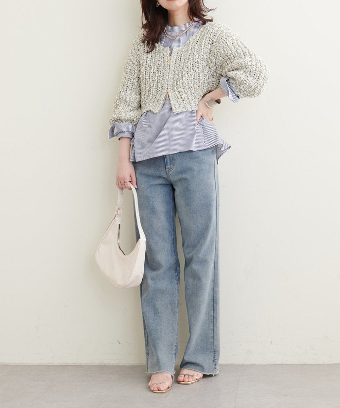 ナイスクラップ NICE CLAUP 【natural couture】バック釦スタンドカラーシャツ （OFF） OFF