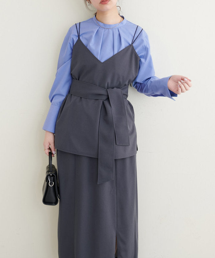 ナイスクラップ NICE CLAUP 【natural couture】キャミ+タイトスカート SET （GY） GY