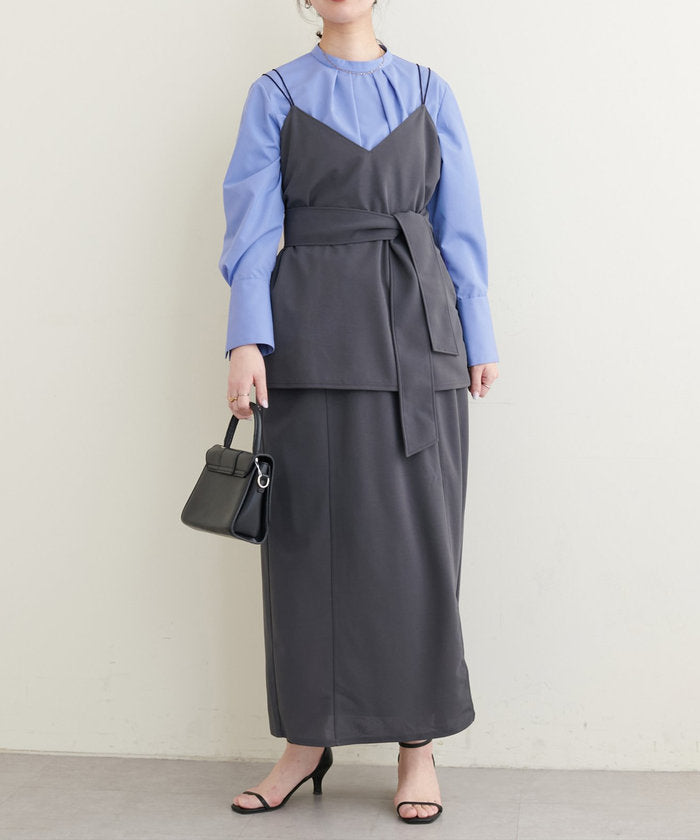 ナイスクラップ NICE CLAUP 【natural couture】キャミ+タイトスカート SET （GY） GY