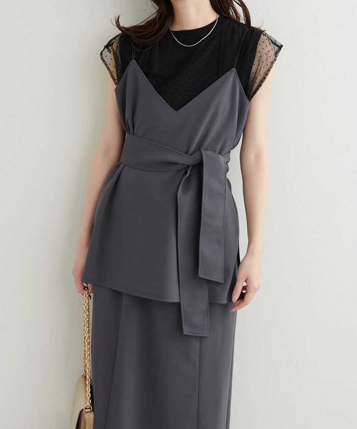 ナイスクラップ NICE CLAUP 【natural couture】キャミ+タイトスカート SET （GY） GY