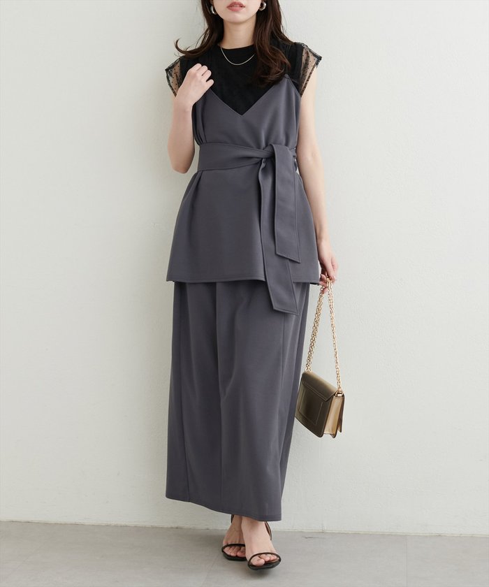 ナイスクラップ NICE CLAUP 【natural couture】キャミ+タイトスカート SET （GY） GY