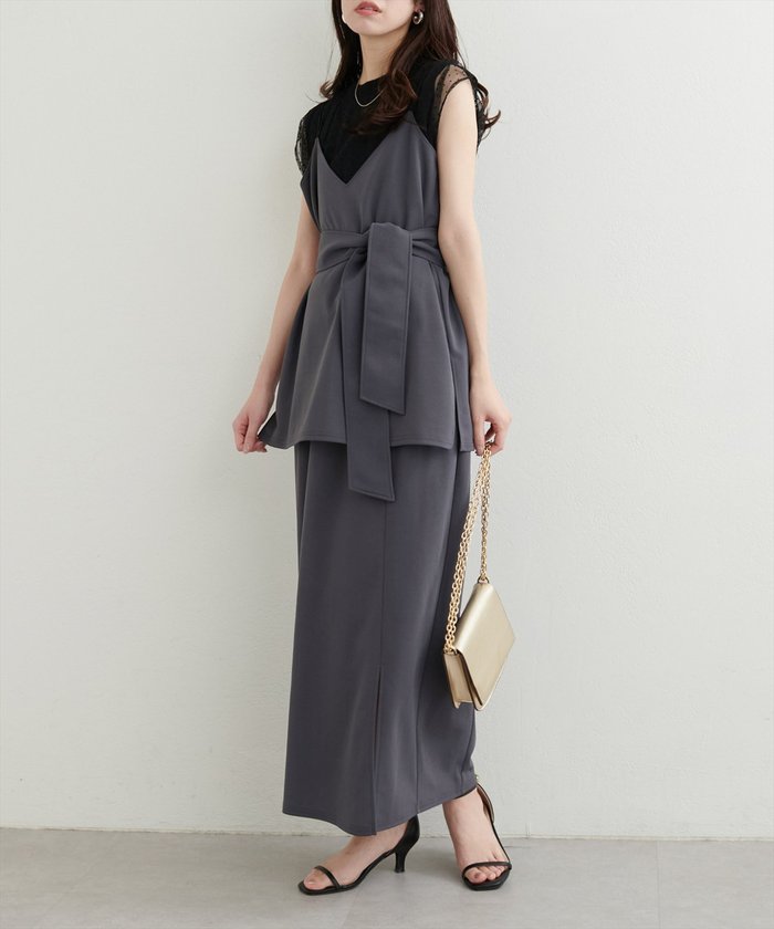 ナイスクラップ NICE CLAUP 【natural couture】キャミ+タイトスカート SET （GY） GY