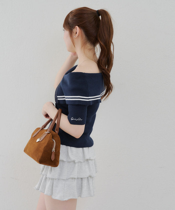 ナイスクラップ NICE CLAUP ライン入りWZIPポロ （BRD） BRD