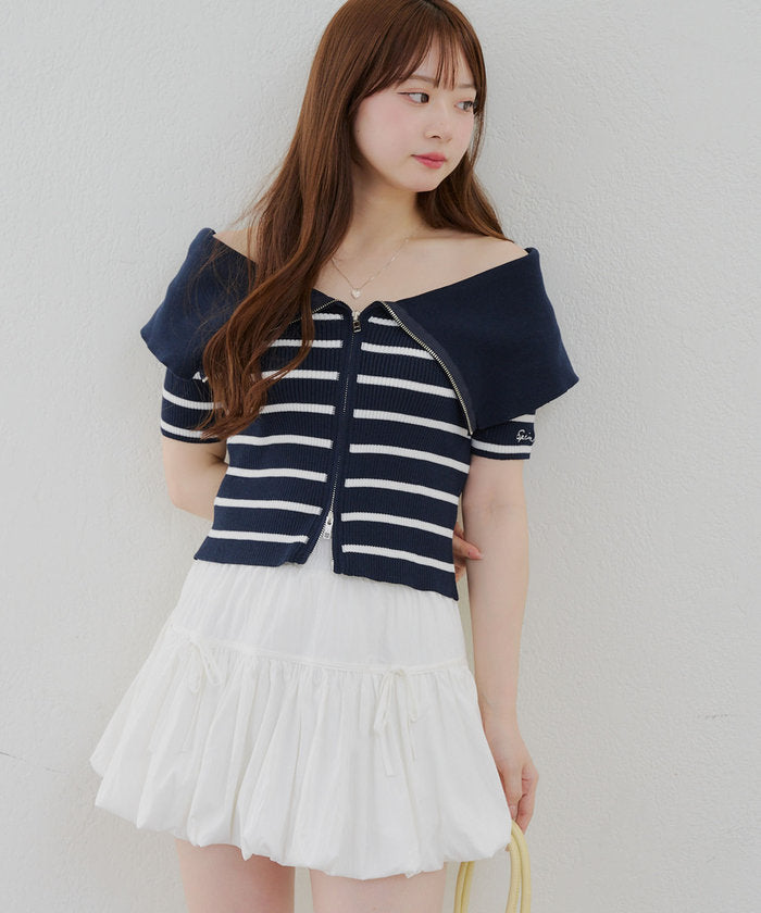 ナイスクラップ NICE CLAUP ライン入りWZIPポロ （BRD） BRD