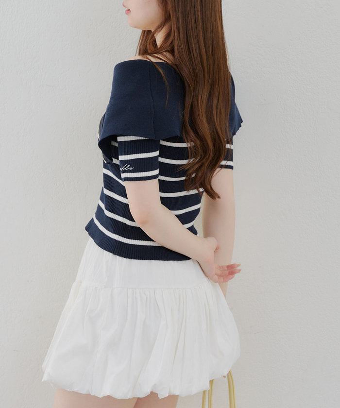 ナイスクラップ NICE CLAUP ライン入りWZIPポロ （BRD） BRD