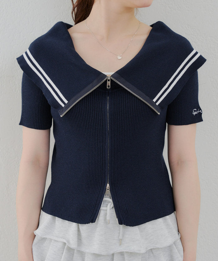 ナイスクラップ NICE CLAUP ライン入りWZIPポロ （BRD） BRD