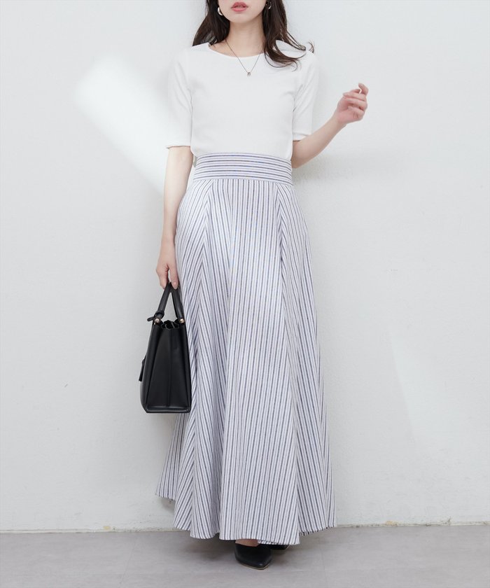 ナイスクラップ NICE CLAUP 【natural couture】ボールトリム細リブカットトップス （RM） RM