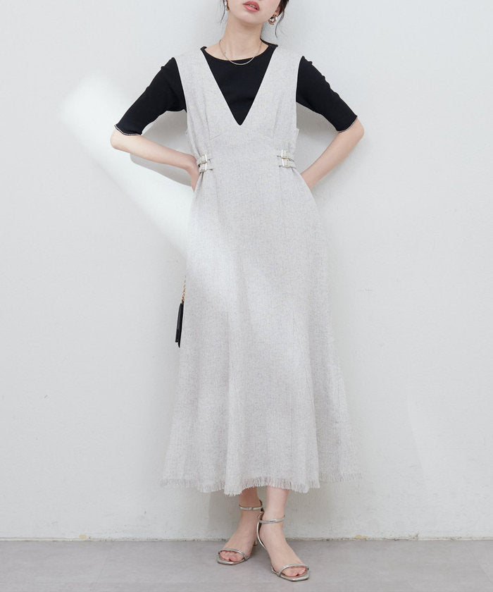 ナイスクラップ NICE CLAUP 【natural couture】ボールトリム細リブカットトップス （RM） RM