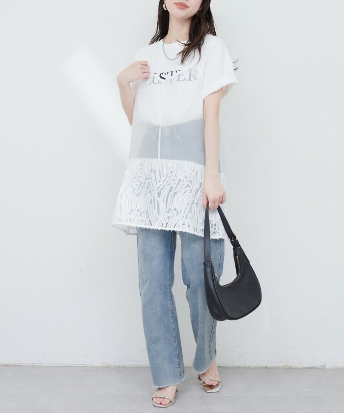 ナイスクラップ NICE CLAUP 【natural couture】立体チュール切替キャミワンピース （BK） BK