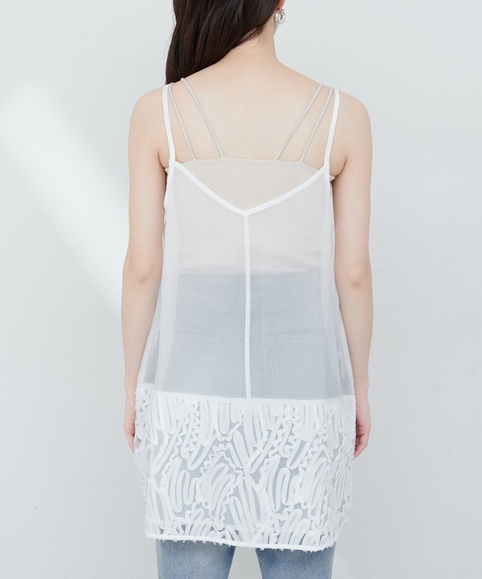 ナイスクラップ NICE CLAUP 【natural couture】立体チュール切替キャミワンピース （BK） BK