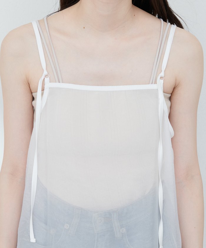 ナイスクラップ NICE CLAUP 【natural couture】立体チュール切替キャミワンピース （BK） BK