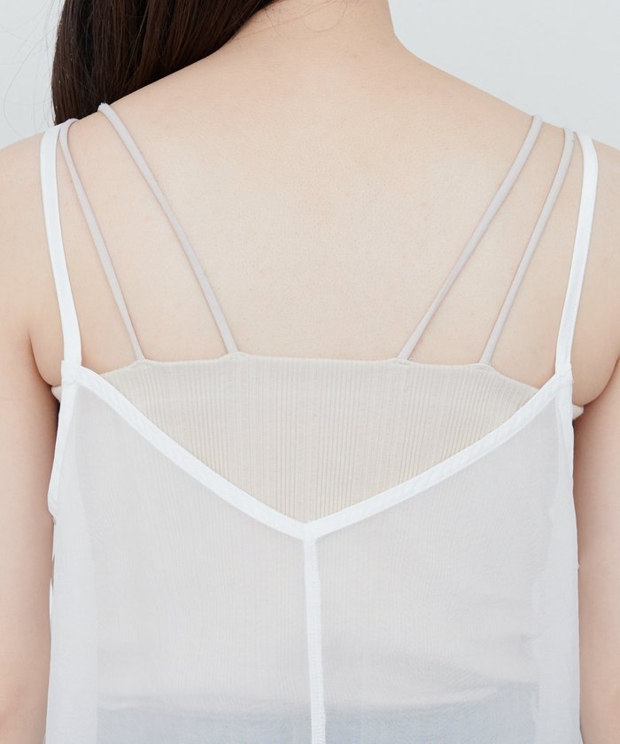 ナイスクラップ NICE CLAUP 【natural couture】立体チュール切替キャミワンピース （BK） BK